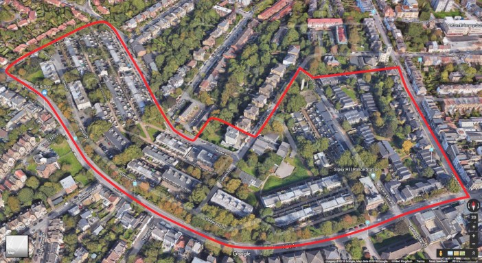 Aerial photograph of Central Hill estate