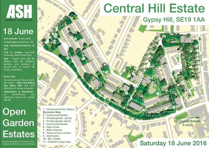 ASH, map of Central Hill estate for Open Garden Estates, 2016