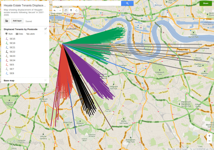 35% Campaign, Heygate Estate Tenants Displacement