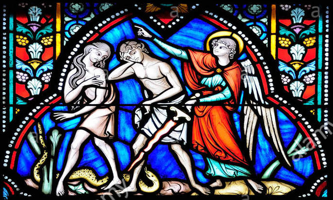 Expulsion from the Garden of Eden, Cathedral of St. Michael and St. Gudula, Brussels