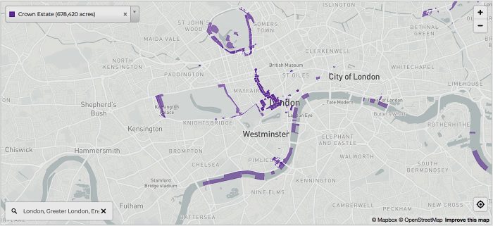 Map by Anna Powell-Smith, data by Guy Shrubsole, from Who Owns England?