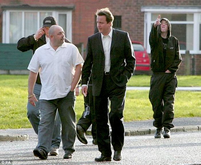 Conservative Party Leader David Cameron on Wythenshawe council estate, Manchester, 2007